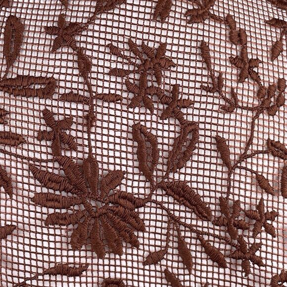 JASON WU Lace Sheer Floral Button Down Top NWT Size Large Brown - Picture 4 of 15